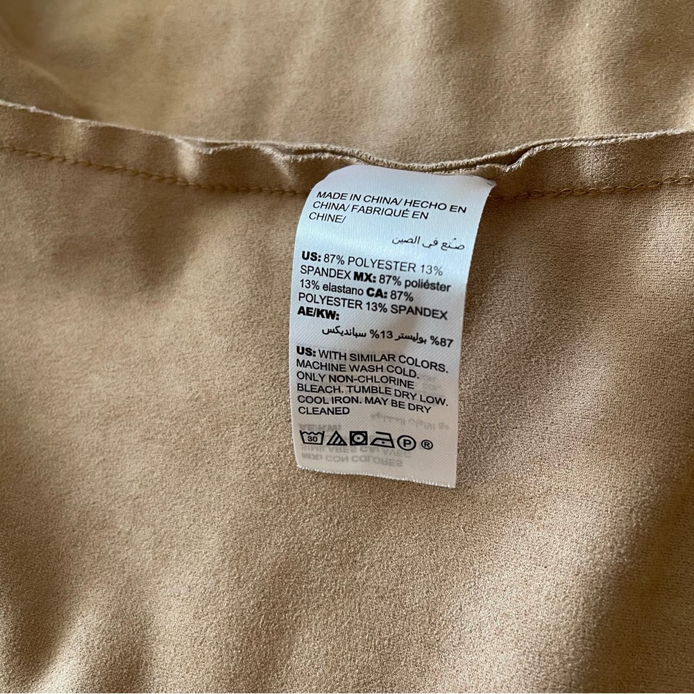 Petite Faux-Suede Moto‎ Camel Jacket - Picture 9 of 16